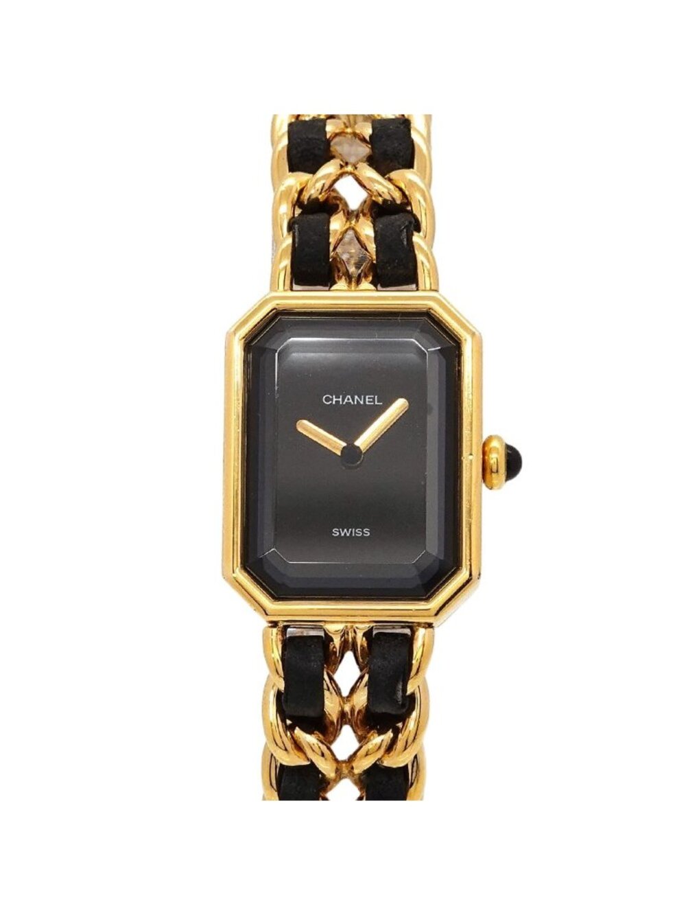 Chanel Premiere M Vintage Watch Black Gold